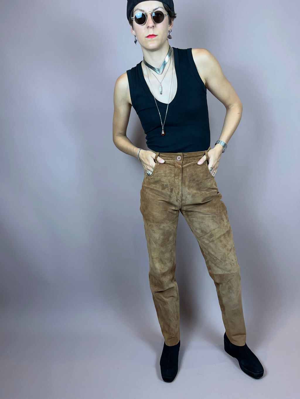 Leatherpants Suede Brown Gr. 36