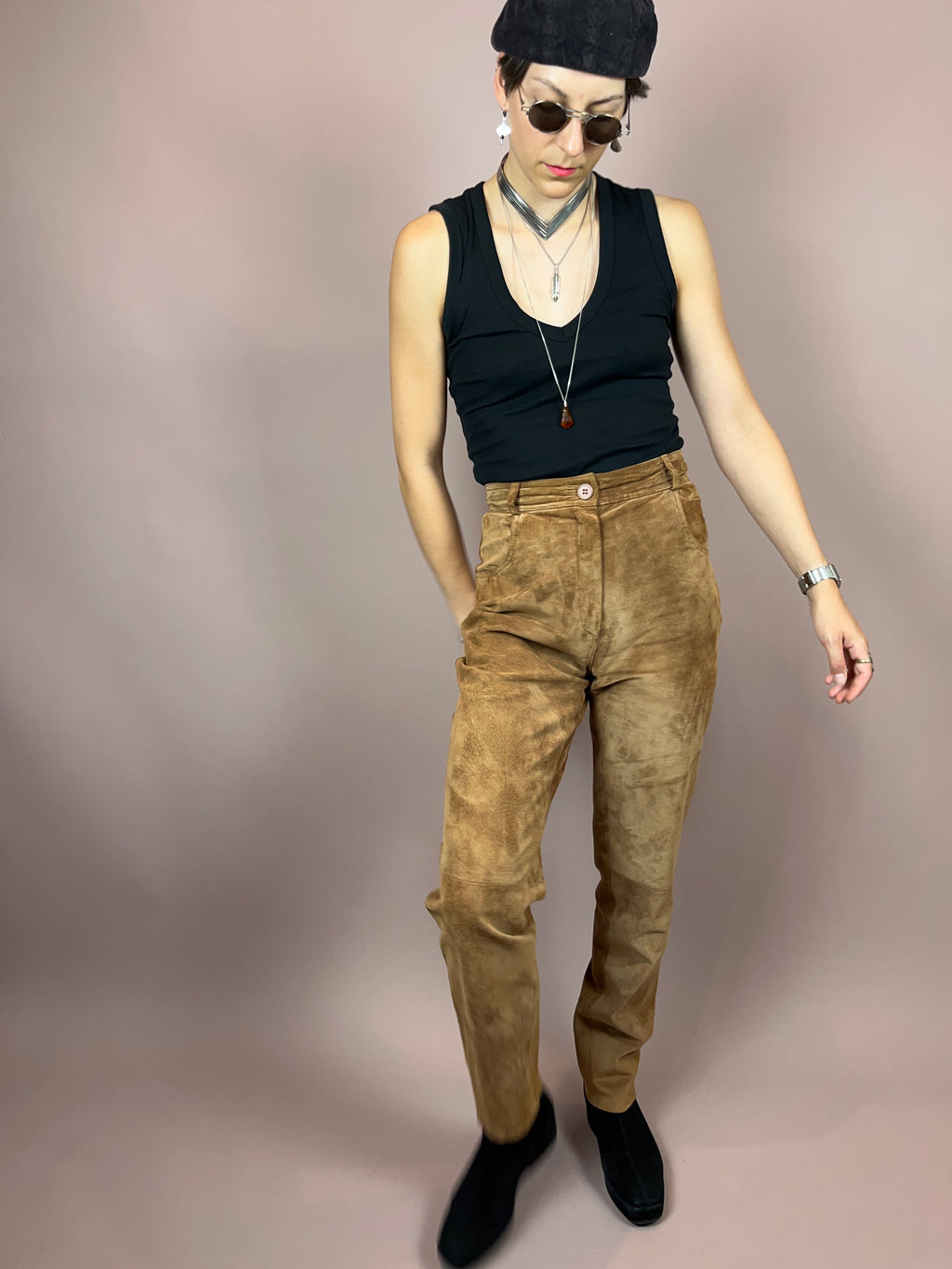 Leatherpants Suede Brown Gr. 36