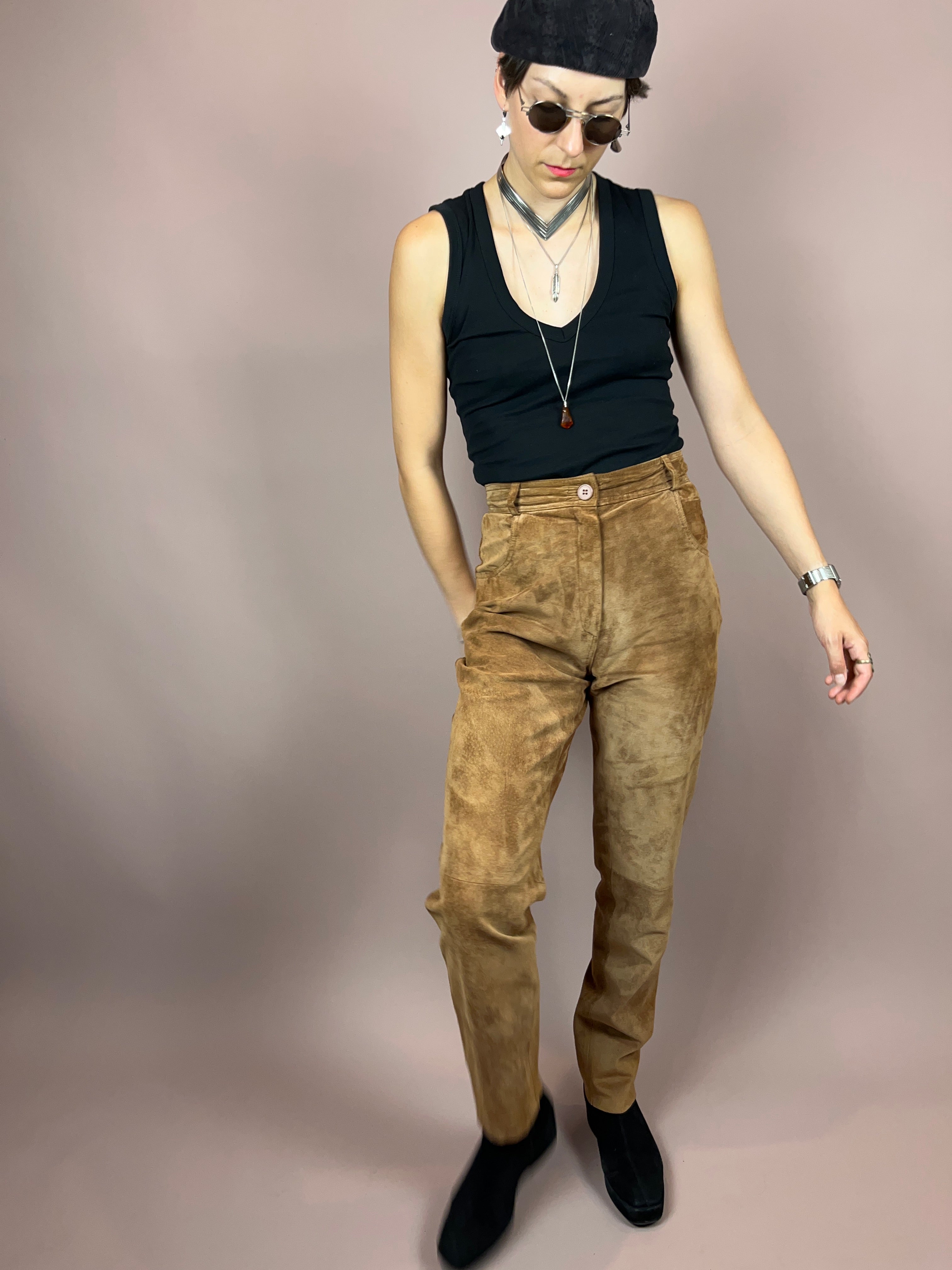 Leatherpants Suede Brown Gr. 36