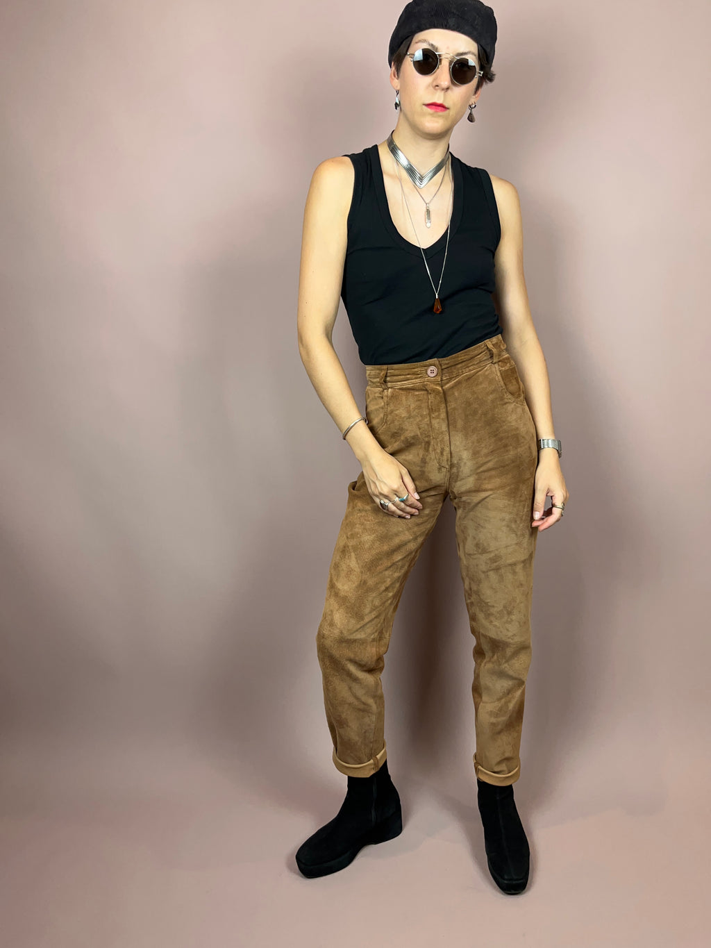 Leatherpants Suede Brown Gr. 36