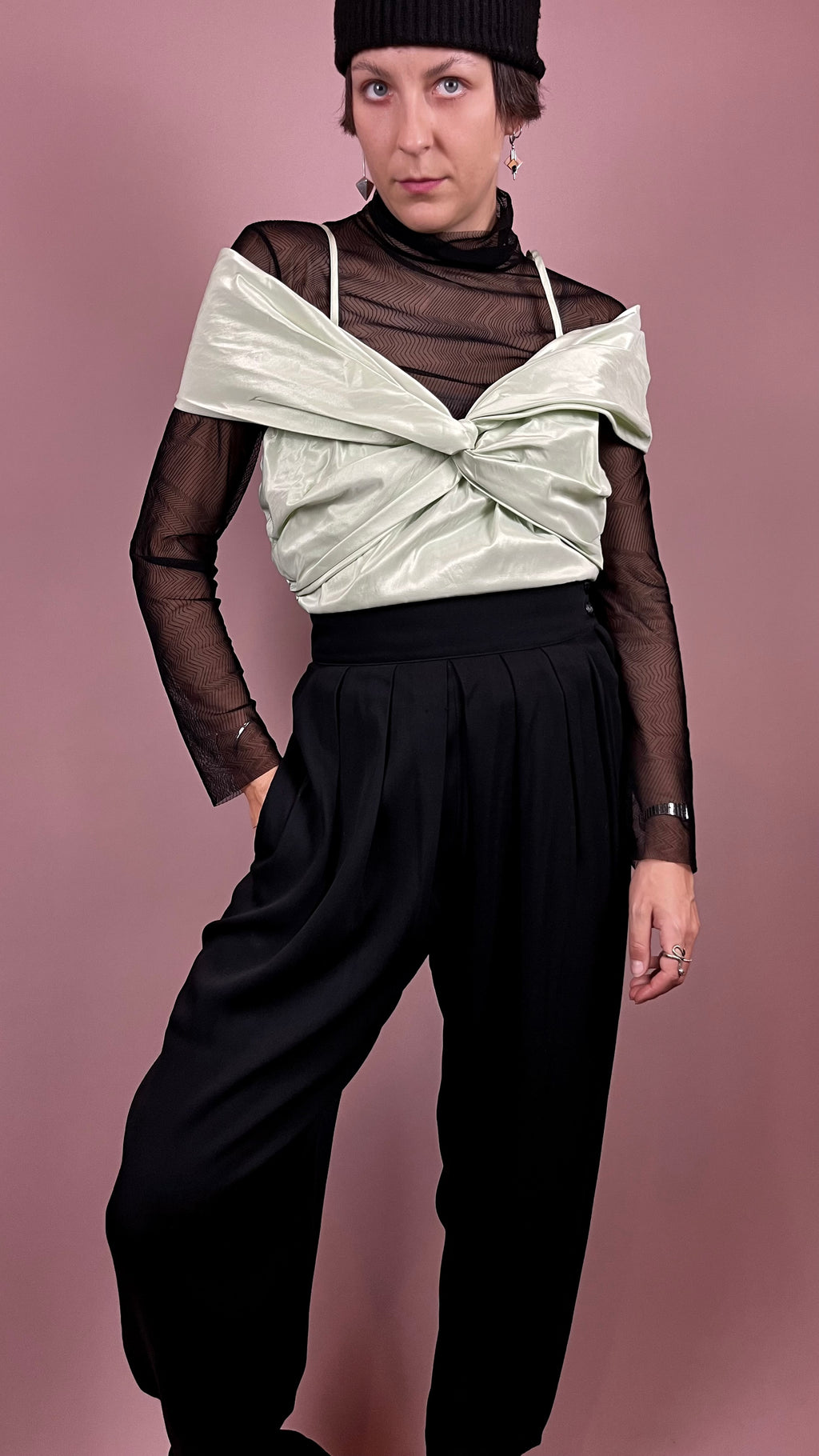 Top Mint Salbei Offshoulder Gr. 40
