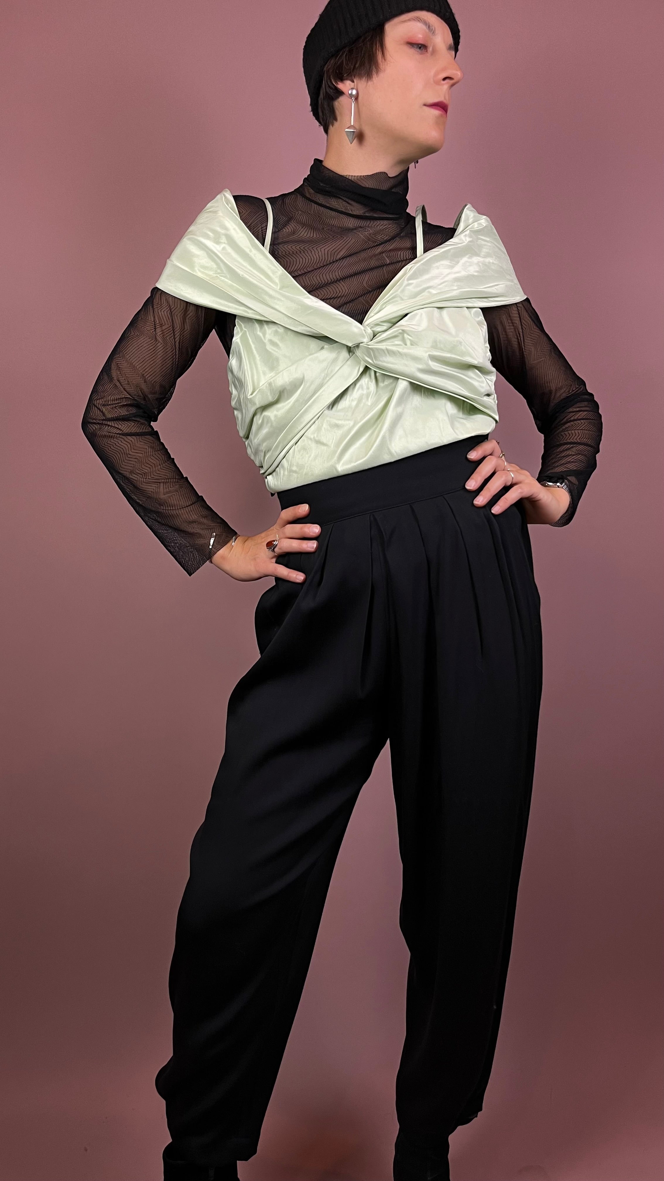 Top Mint Salbei Offshoulder Gr. 40