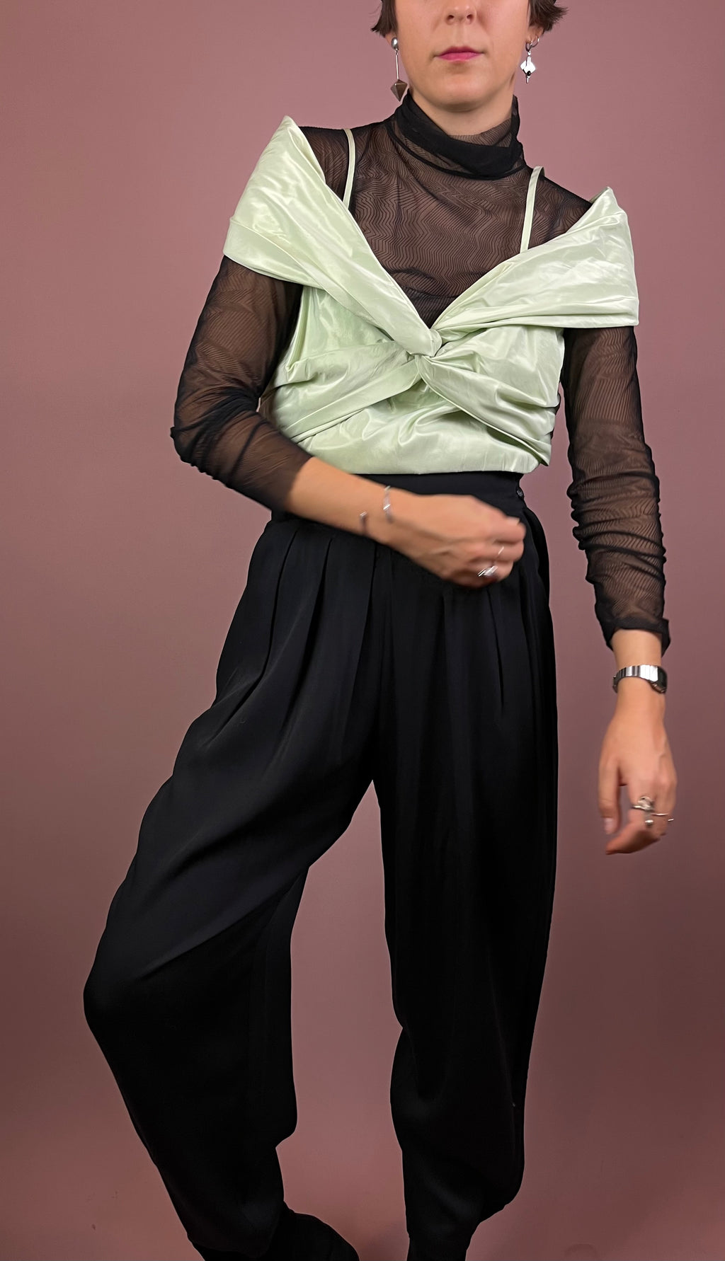 Top Mint Salbei Offshoulder Gr. 40