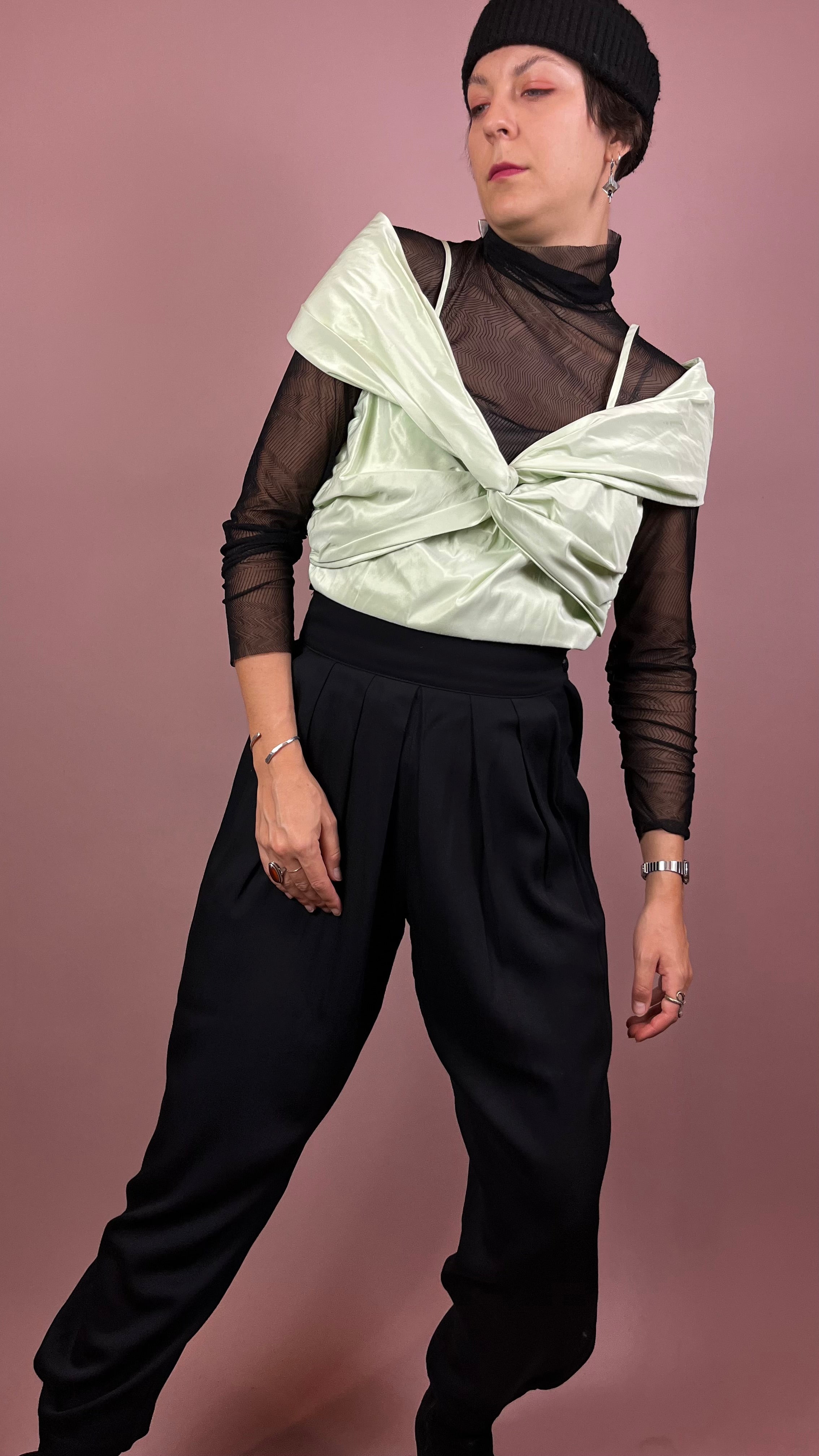 Top Mint Salbei Offshoulder Gr. 40