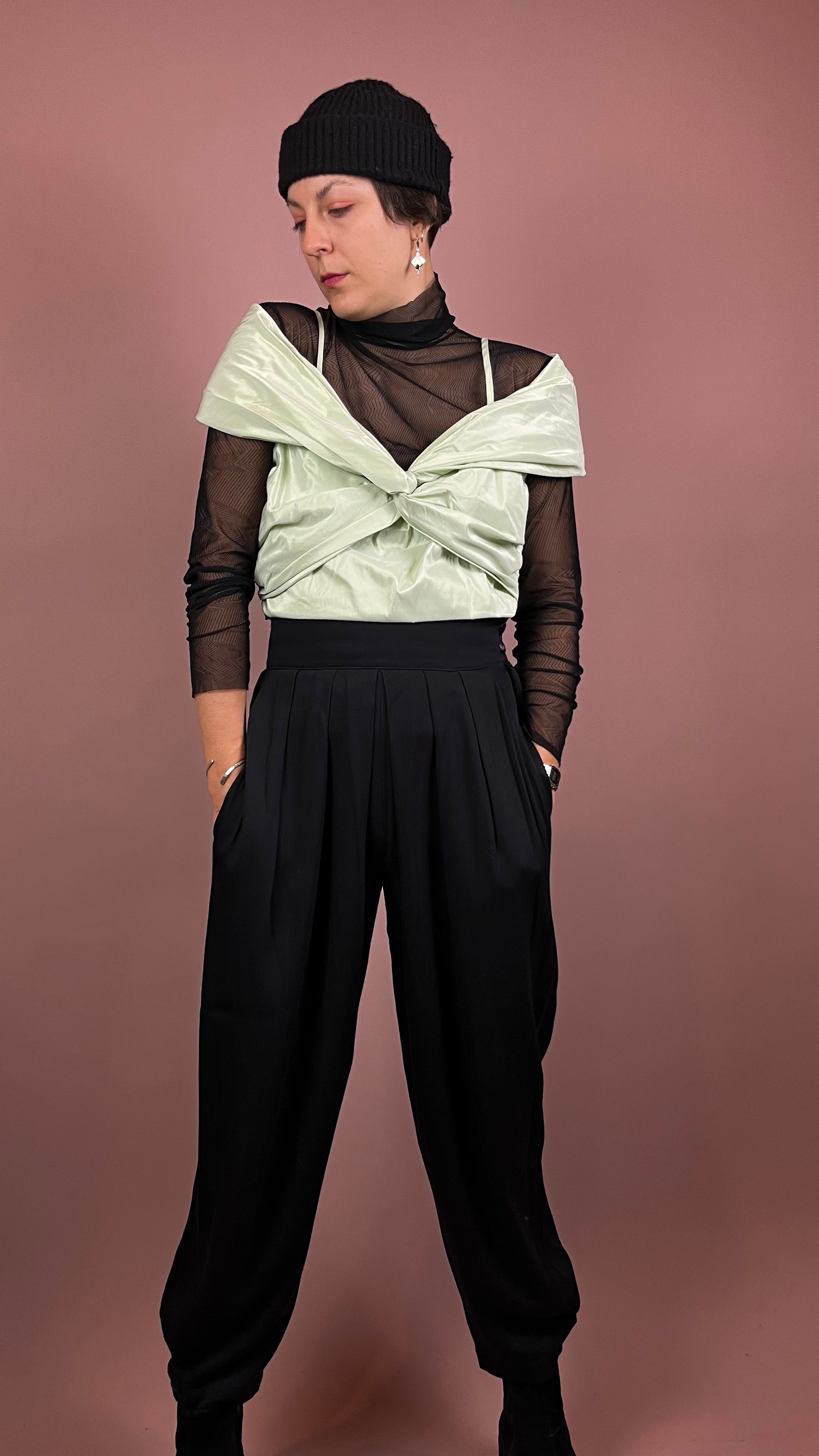 Top Mint Salbei Offshoulder Gr. 40