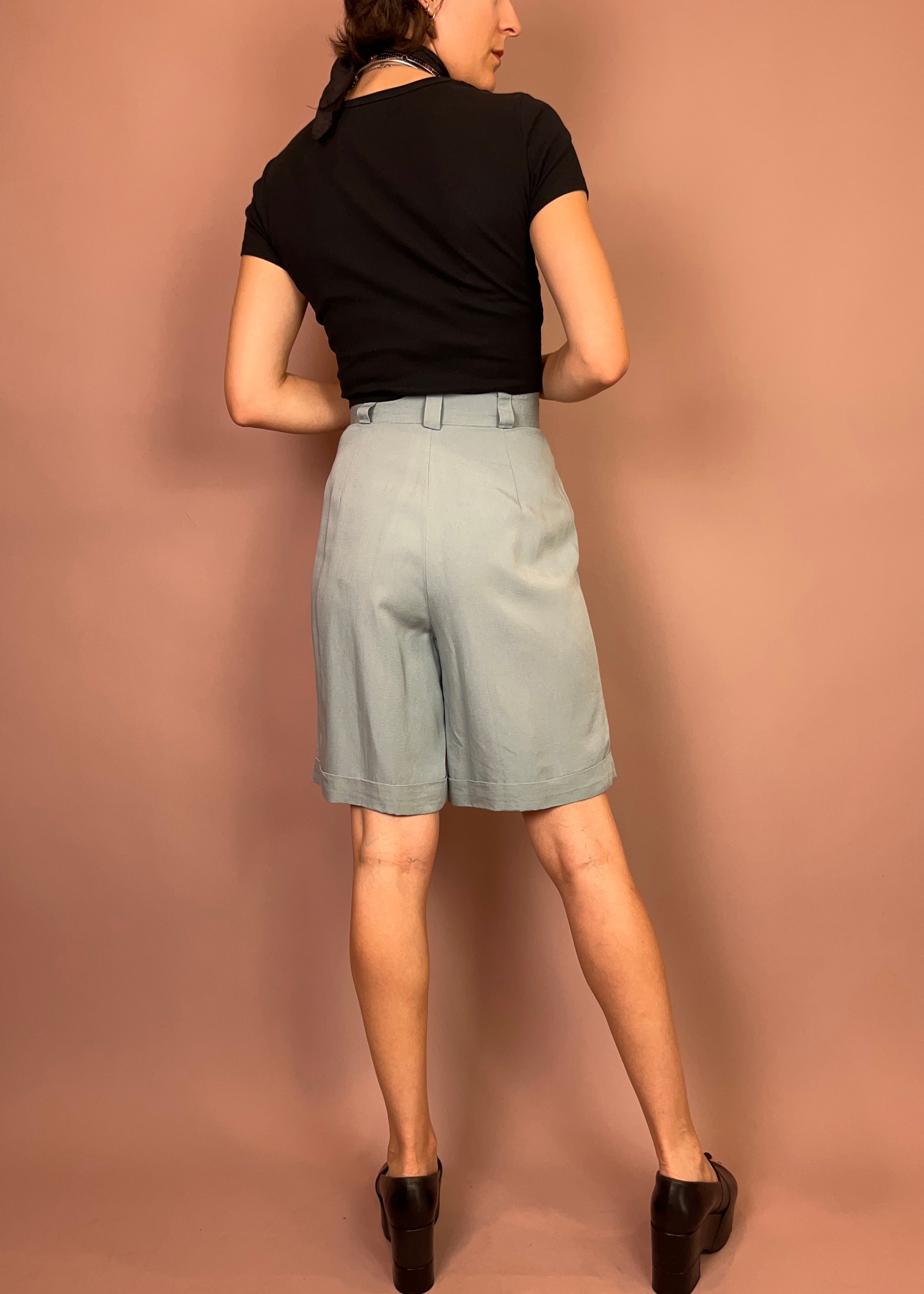Shorts High Waist Pastell Türkis Gr. 34/36