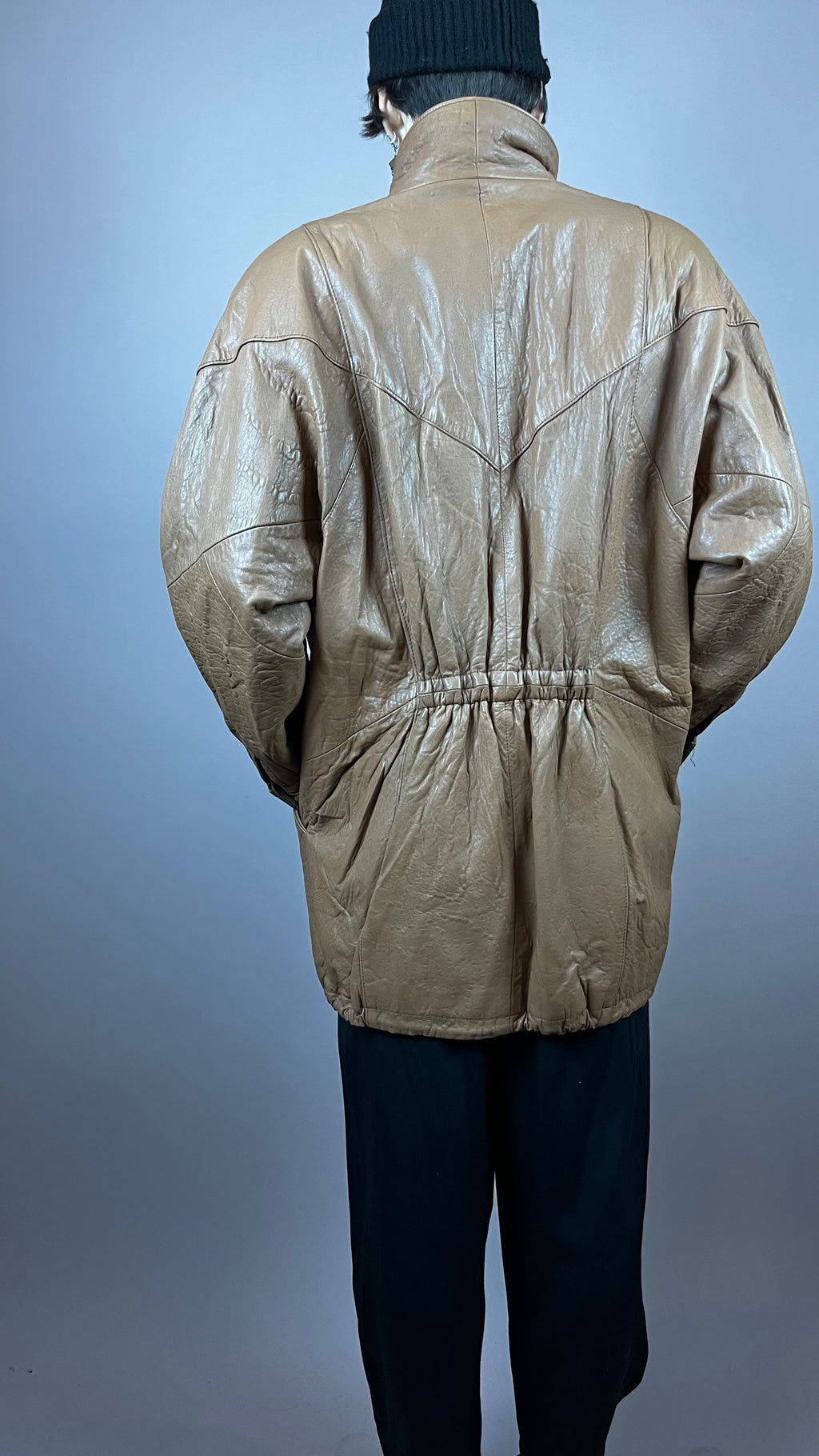 Leatherjacket Brown Nougat High Neck Gr. 38/40
