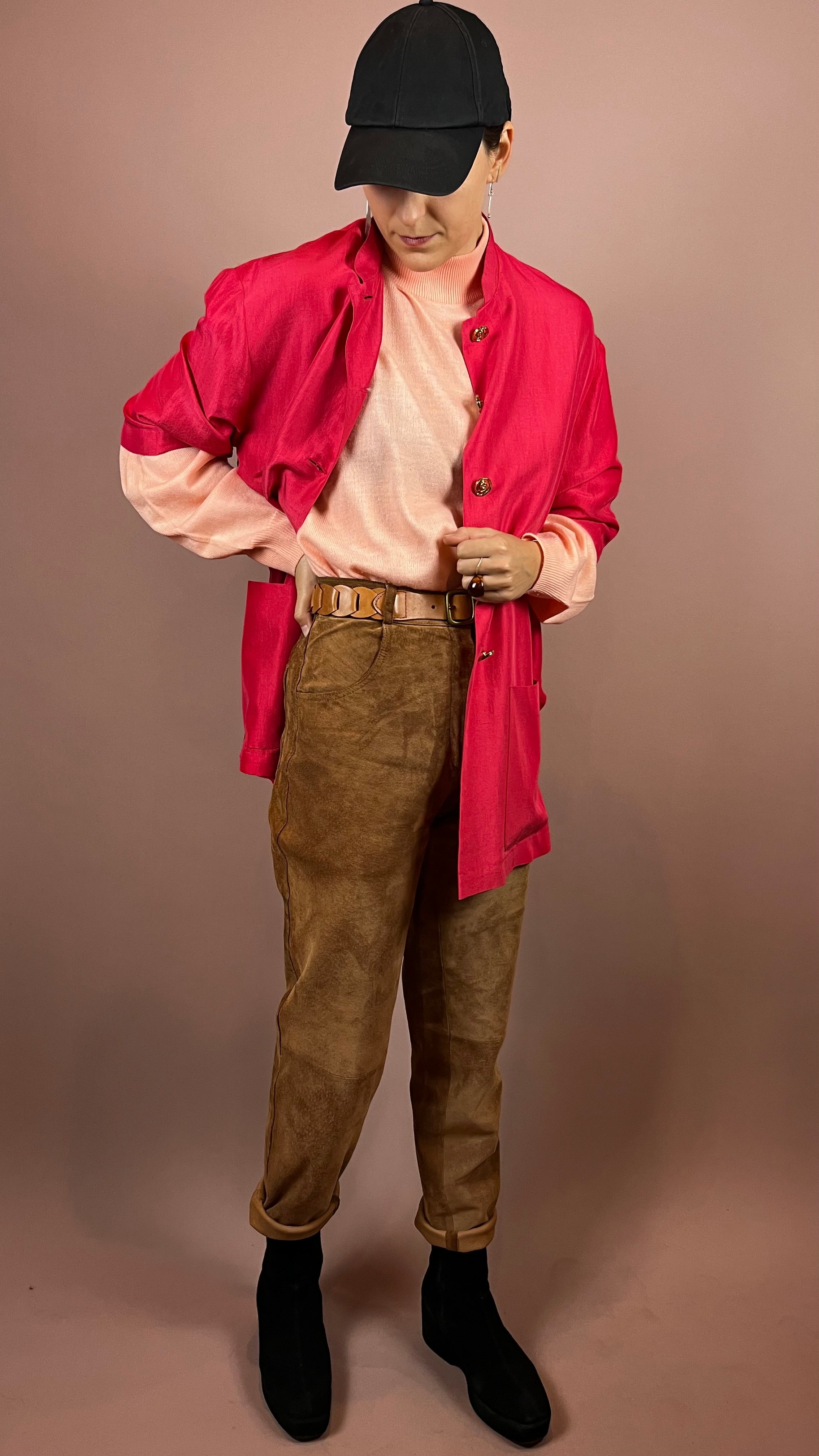 Blouse Pink Silk Gold Gr. 40/42