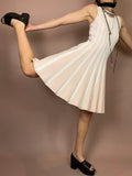 Kleid Strick Rosé Weiß Gr. 36-40