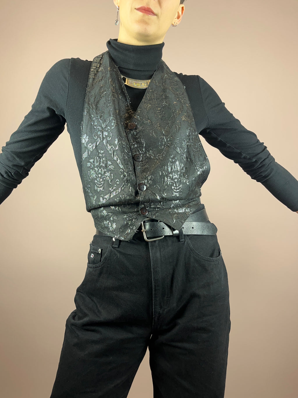Vest Black Glitter Gr. 32-38