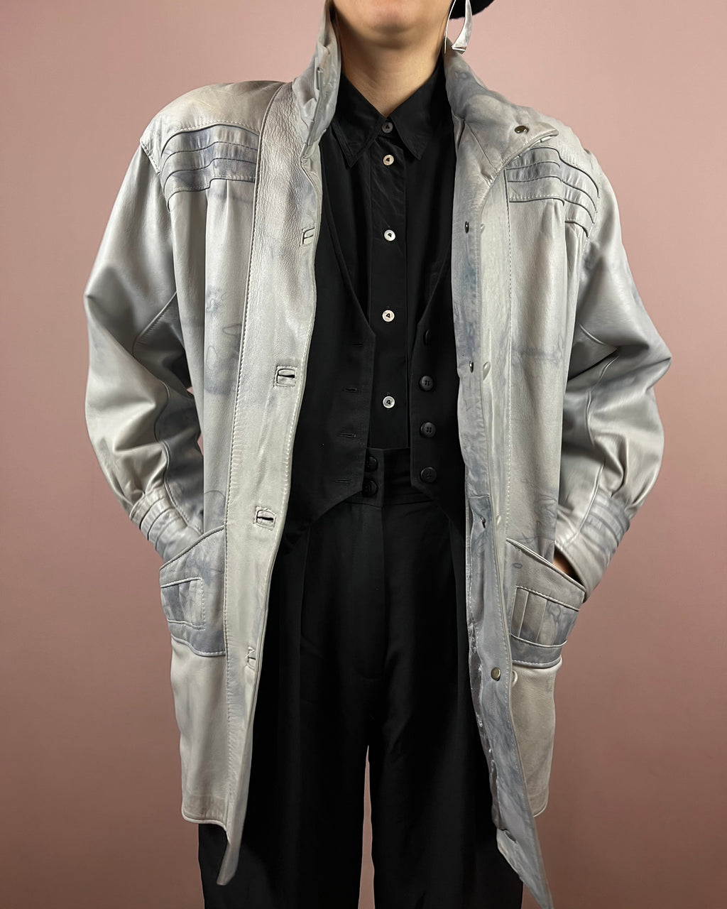 Leatherjacket Grey Batik Gr. 38