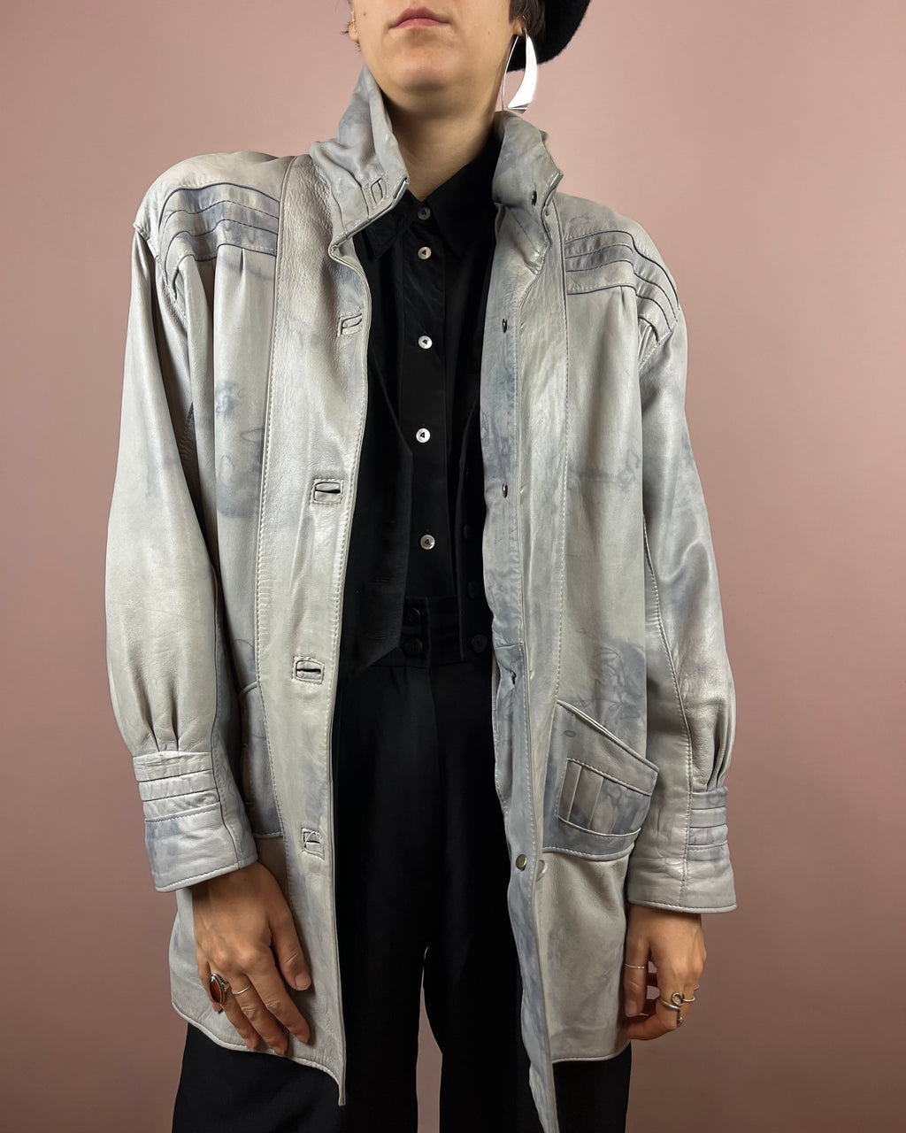 Leatherjacket Grey Batik Gr. 38