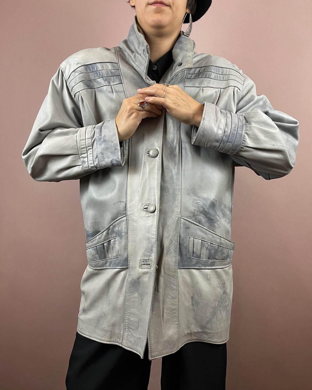 Leatherjacket Grey Batik Gr. 38