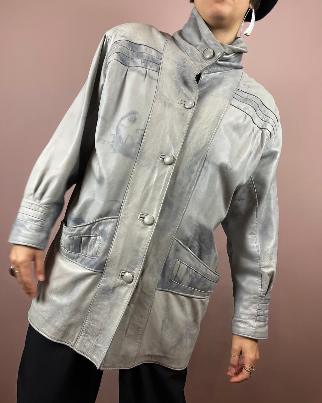 Leatherjacket Grey Batik Gr. 38