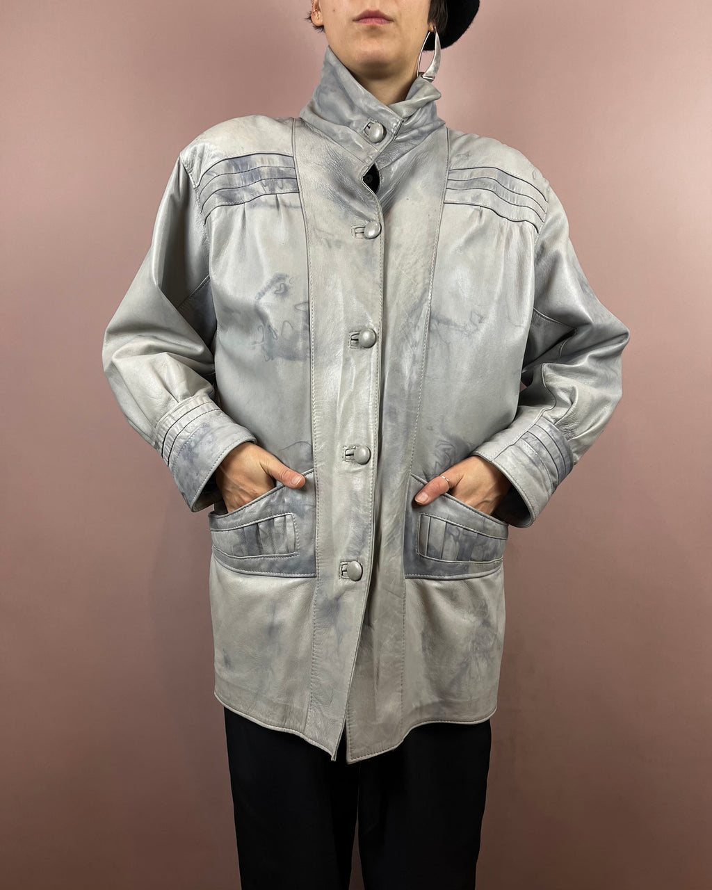 Leatherjacket Grey Batik Gr. 38