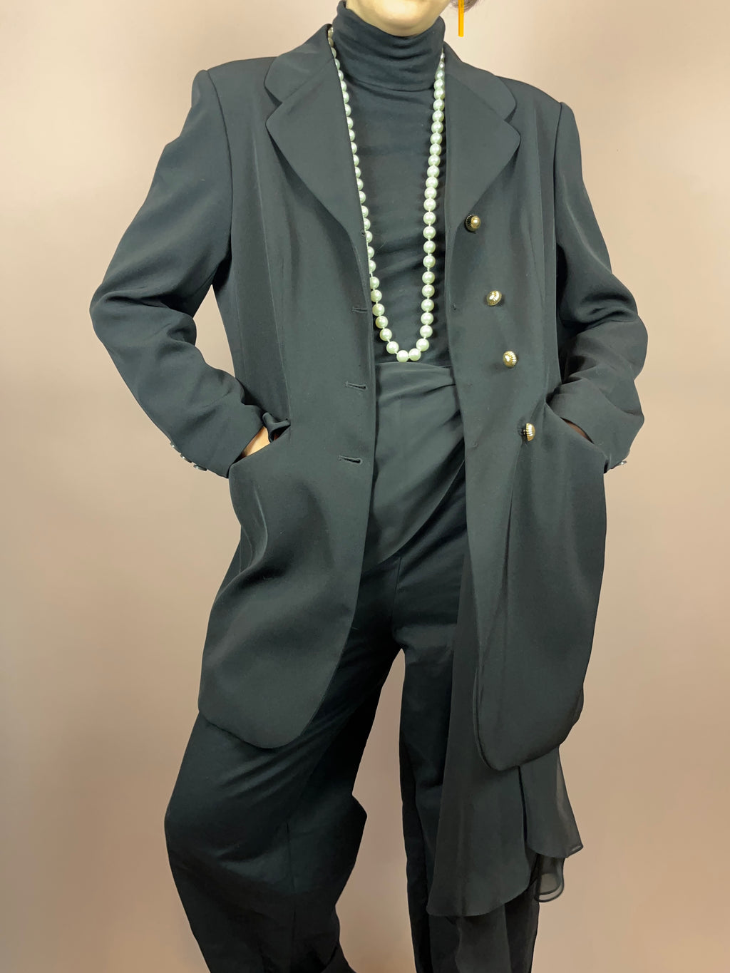 Blazer Gehrock Schwarz Knöpfe Gold Gr. 40