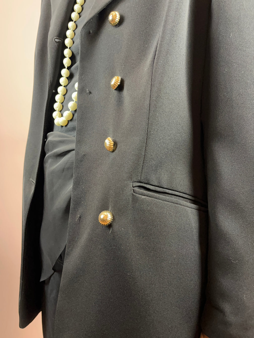 Blazer Gehrock Schwarz Knöpfe Gold Gr. 40