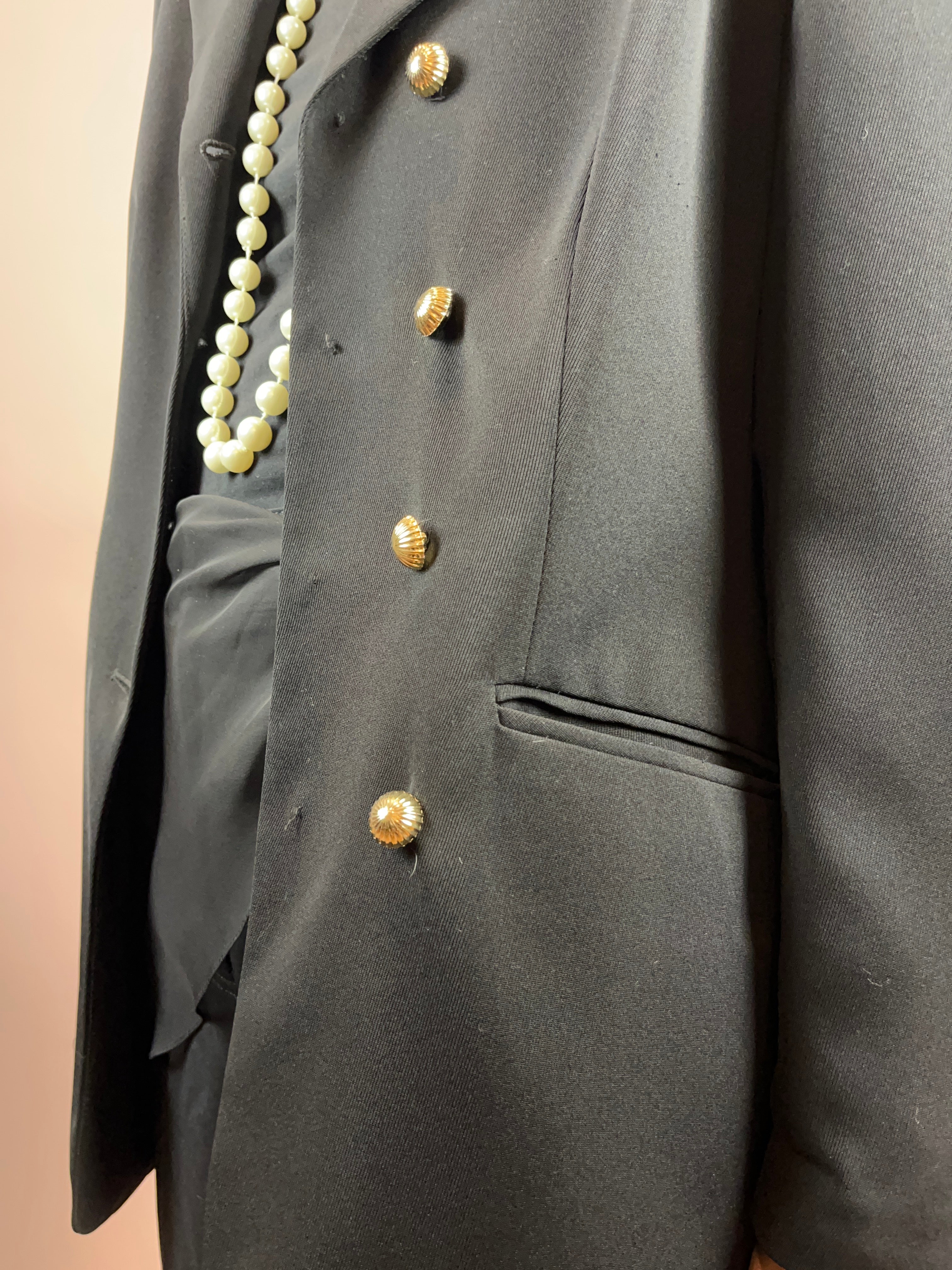 Blazer Gehrock Schwarz Knöpfe Gold Gr. 40