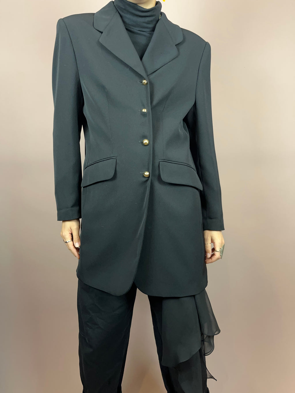 Blazer Gehrock Schwarz Knöpfe Gold Gr. 40