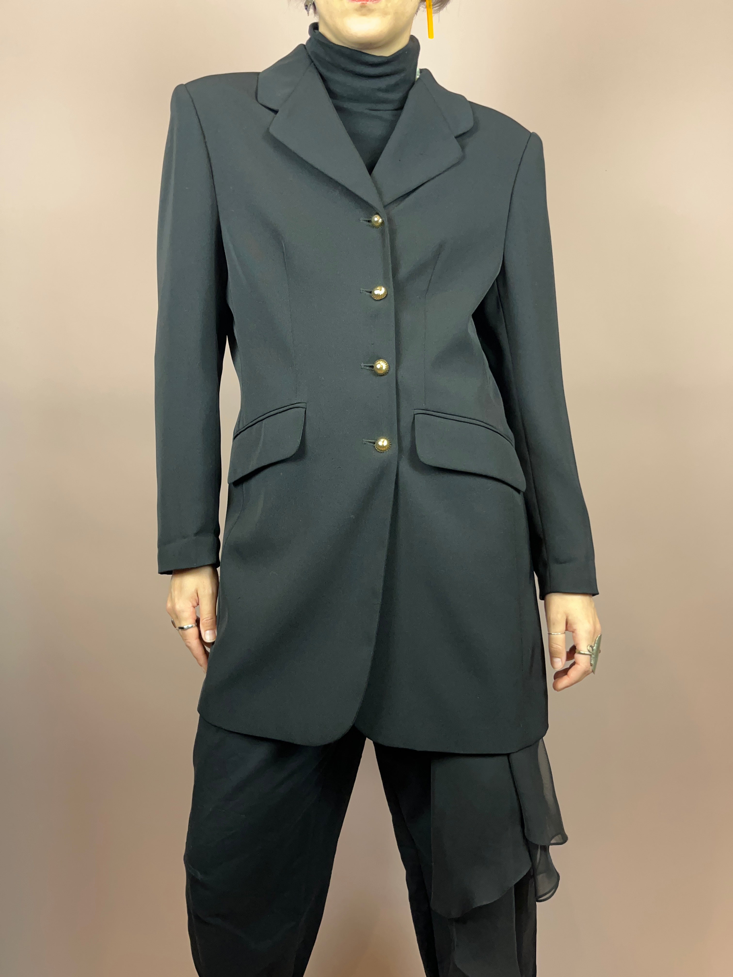 Blazer Gehrock Schwarz Knöpfe Gold Gr. 40