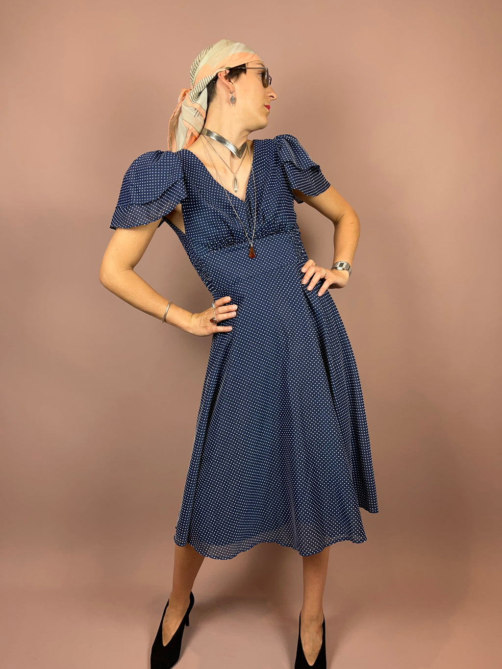 Dress Blue Dots Gr. 38/40