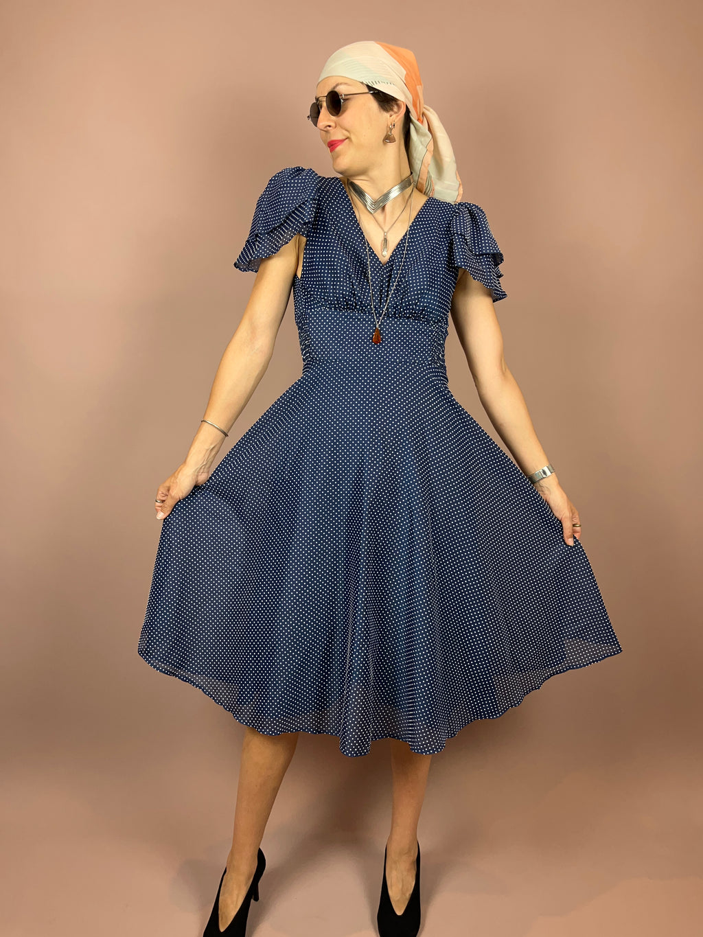 Dress Blue Dots Gr. 38/40