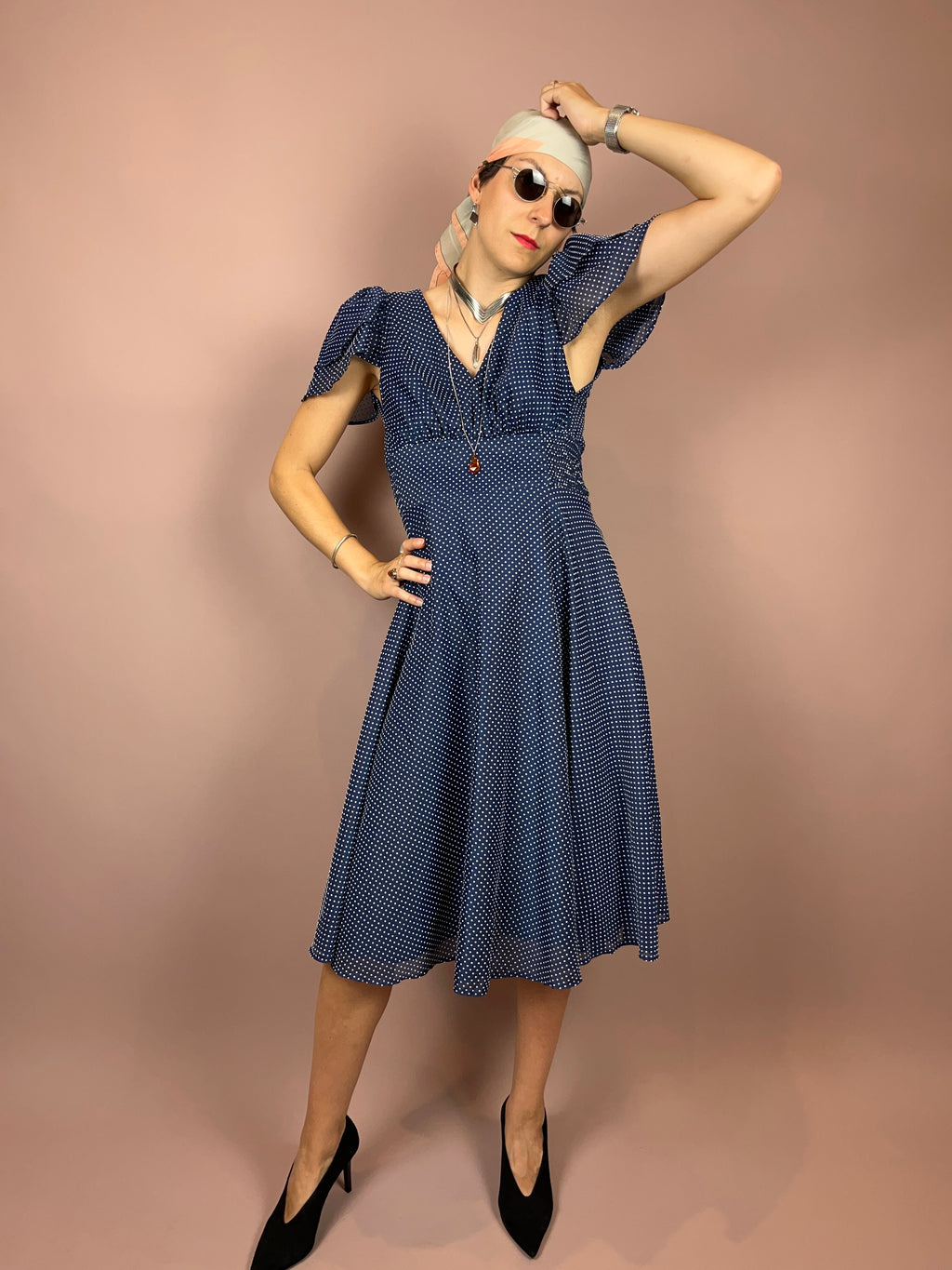 Dress Blue Dots Gr. 38/40