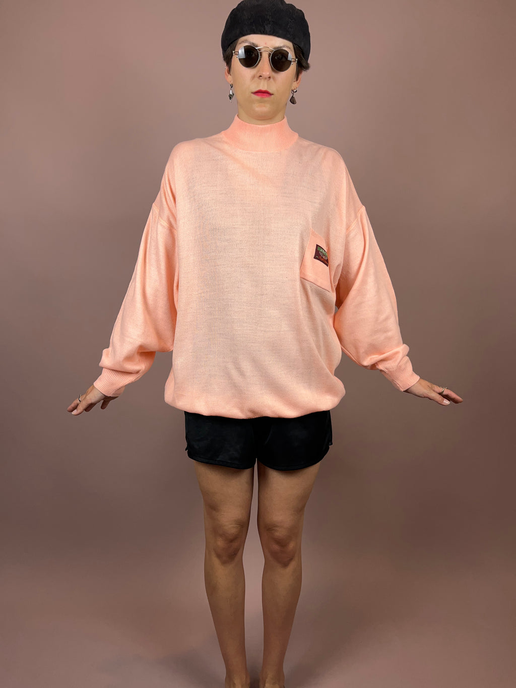 Pullover High Neck Salmon Gr. XL