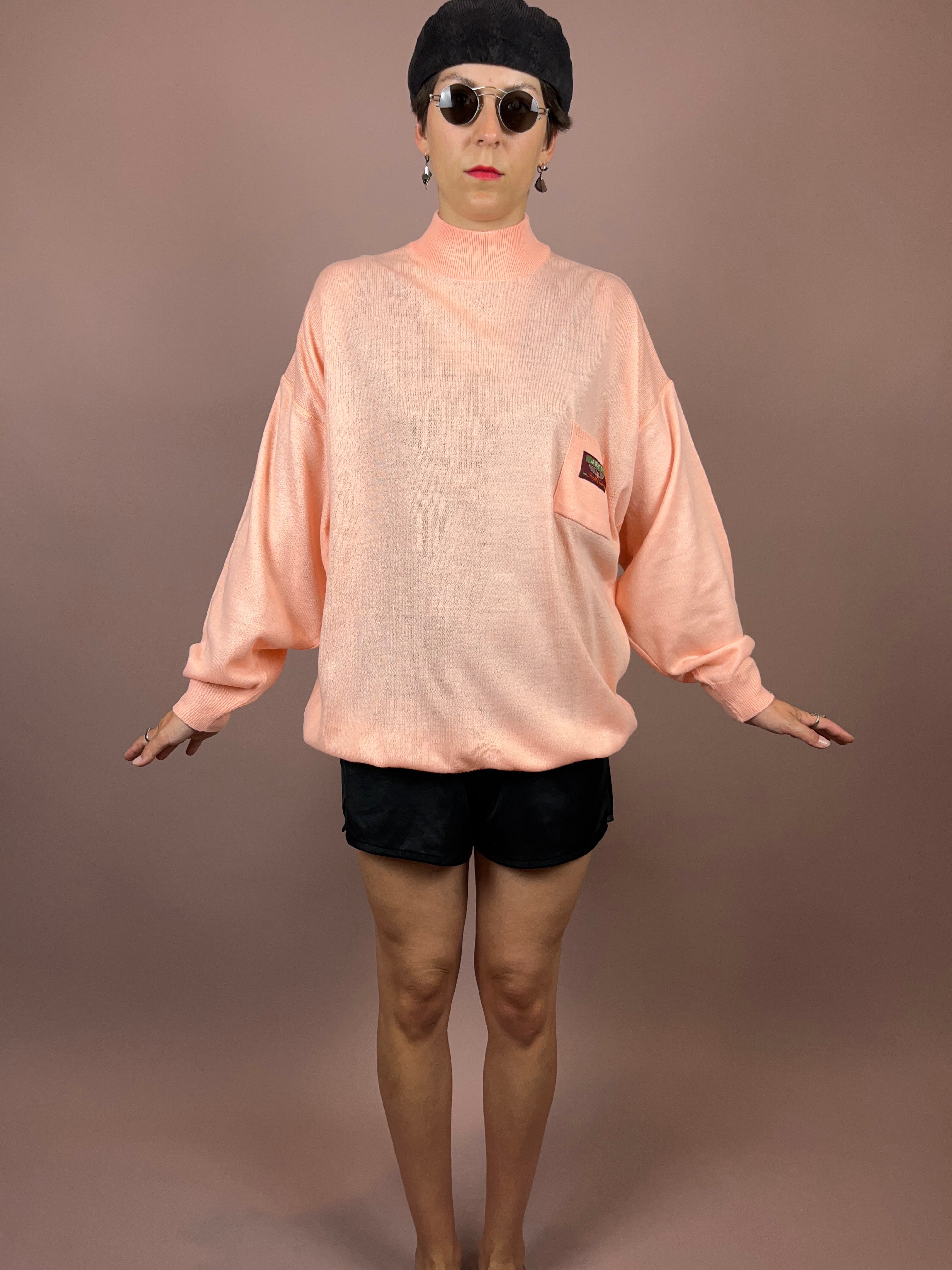 Pullover High Neck Salmon Gr. XL