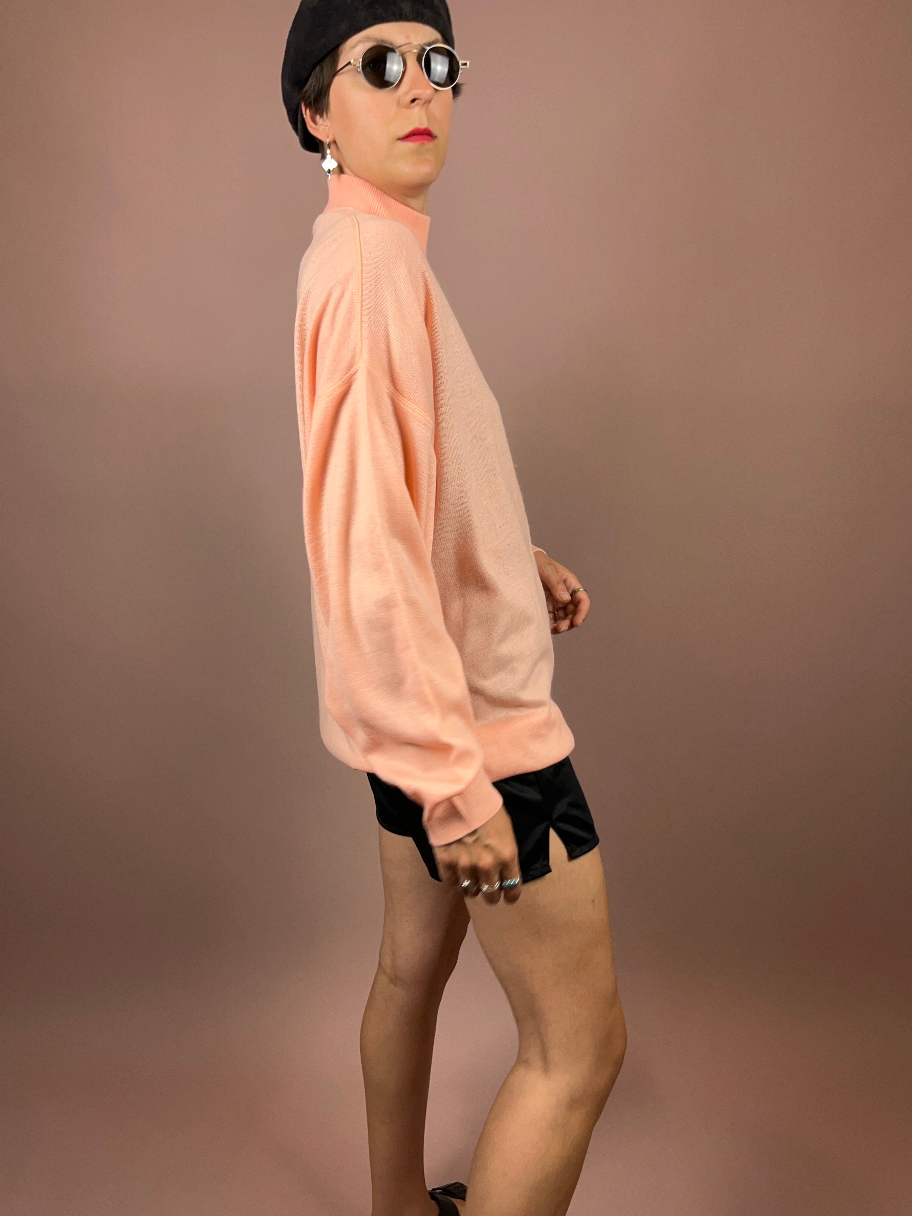 Pullover High Neck Salmon Gr. XL