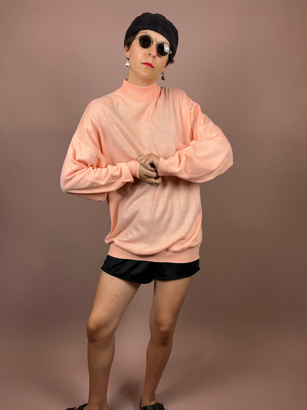 Pullover High Neck Salmon Gr. XL