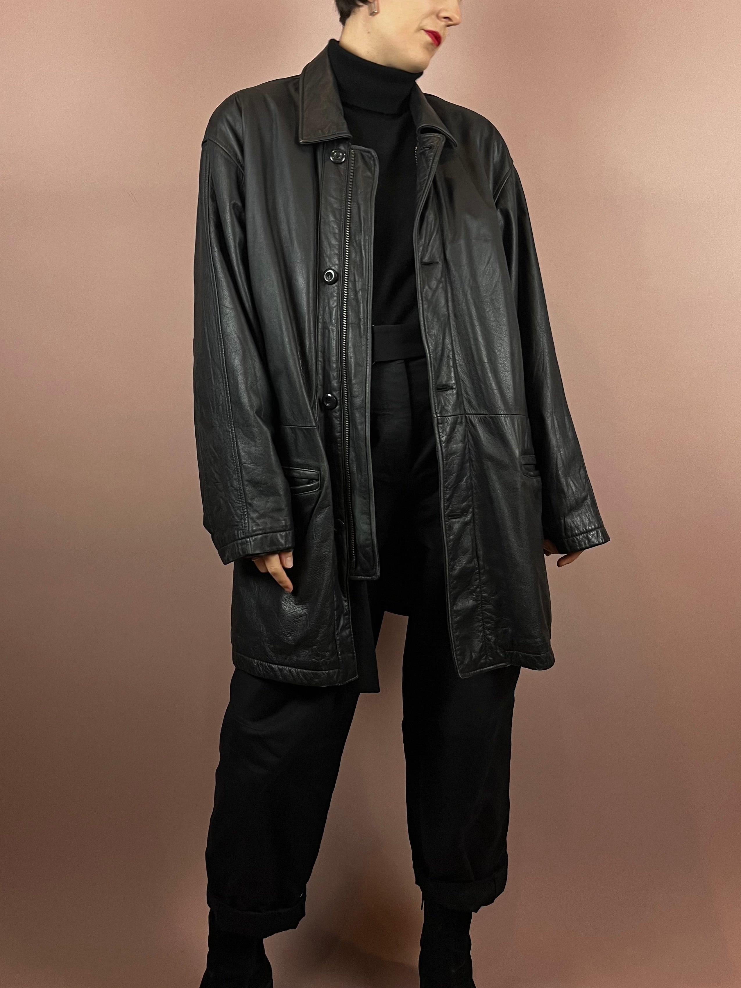 Leatherjacket Black Wide Fit Gr. XL