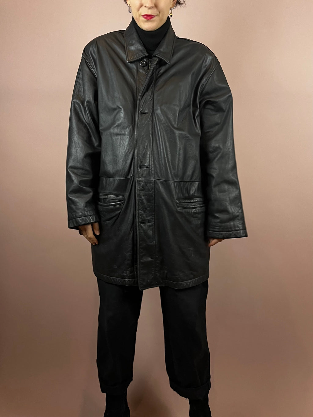 Leatherjacket Black Wide Fit Gr. XL