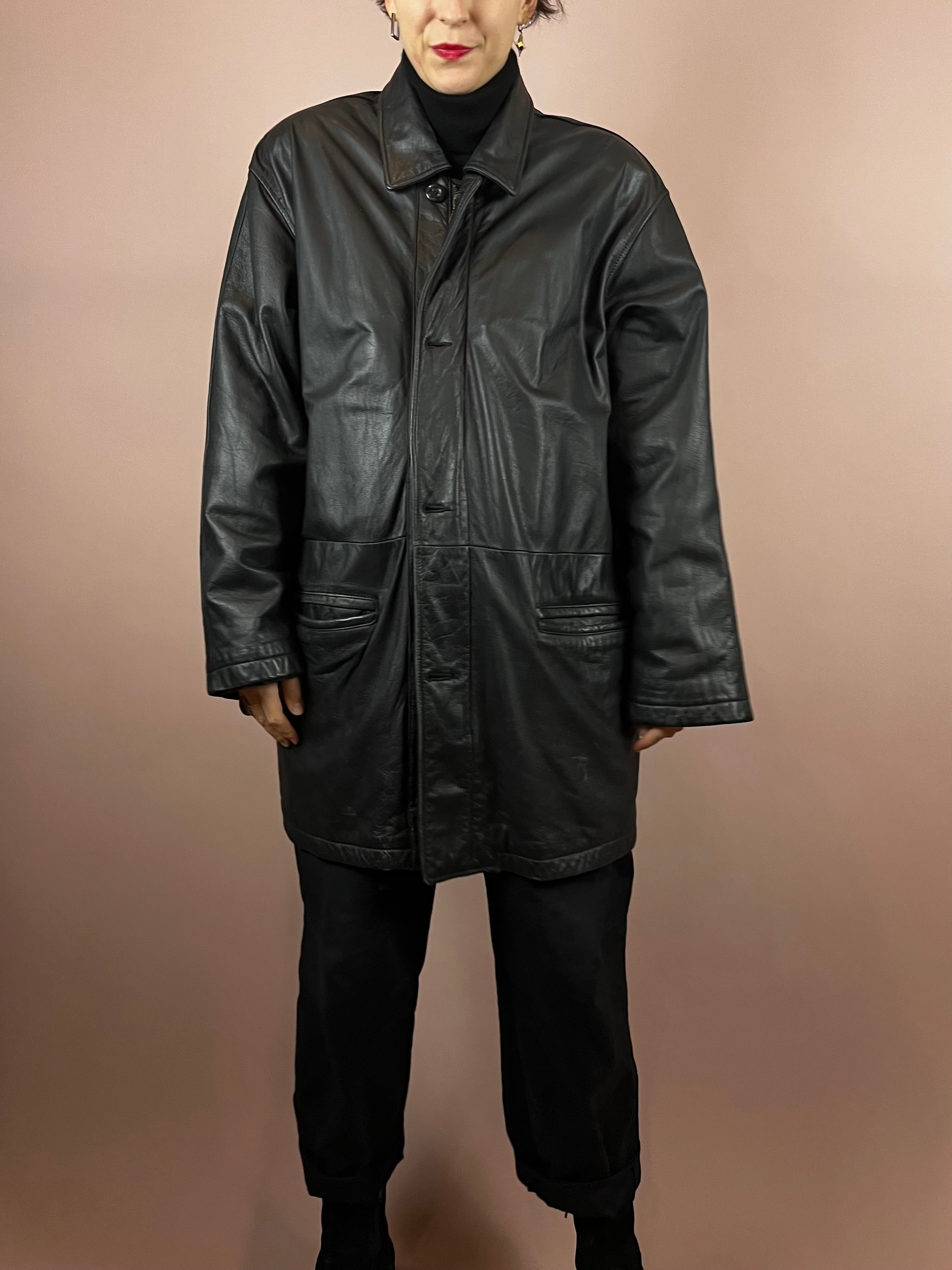 Leatherjacket Black Wide Fit Gr. XL