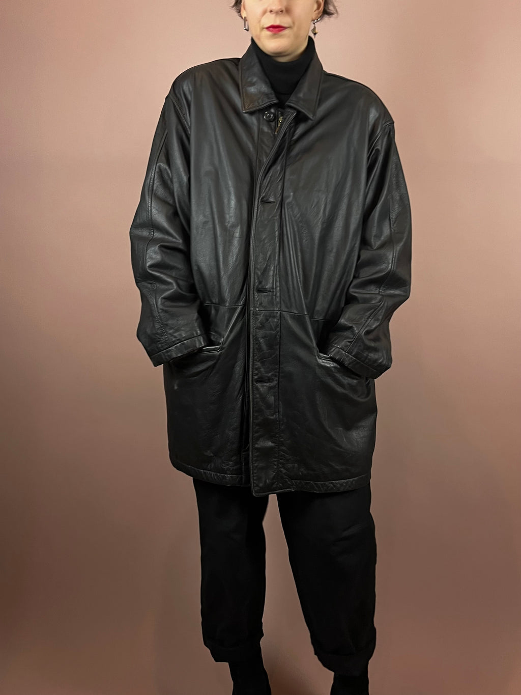 Leatherjacket Black Wide Fit Gr. XL