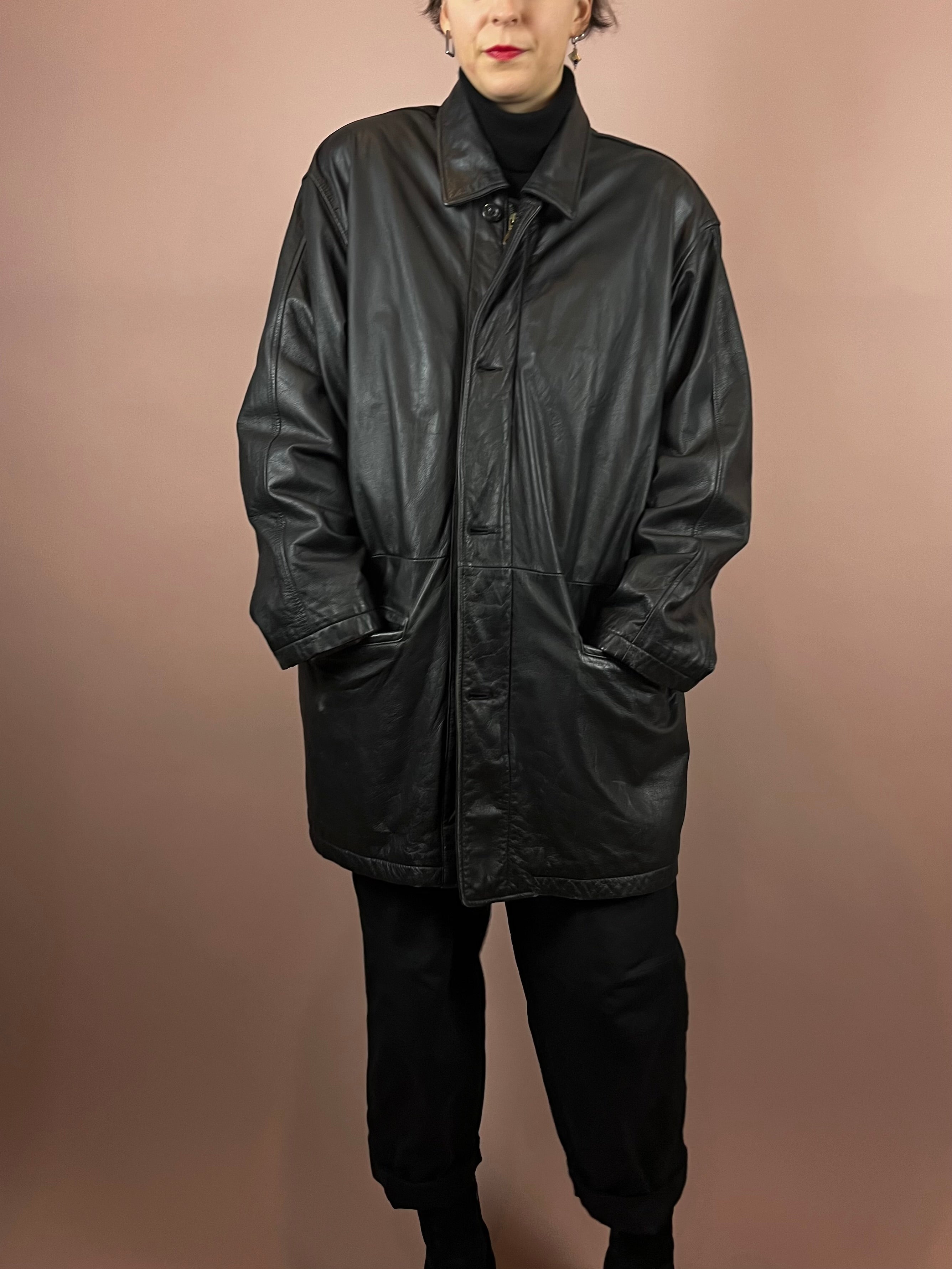 Leatherjacket Black Wide Fit Gr. XL