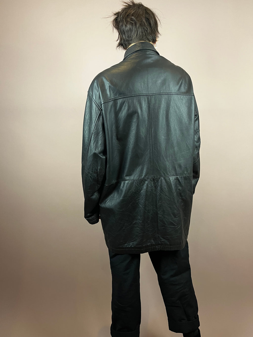 Leatherjacket Black Wide Fit Gr. XL