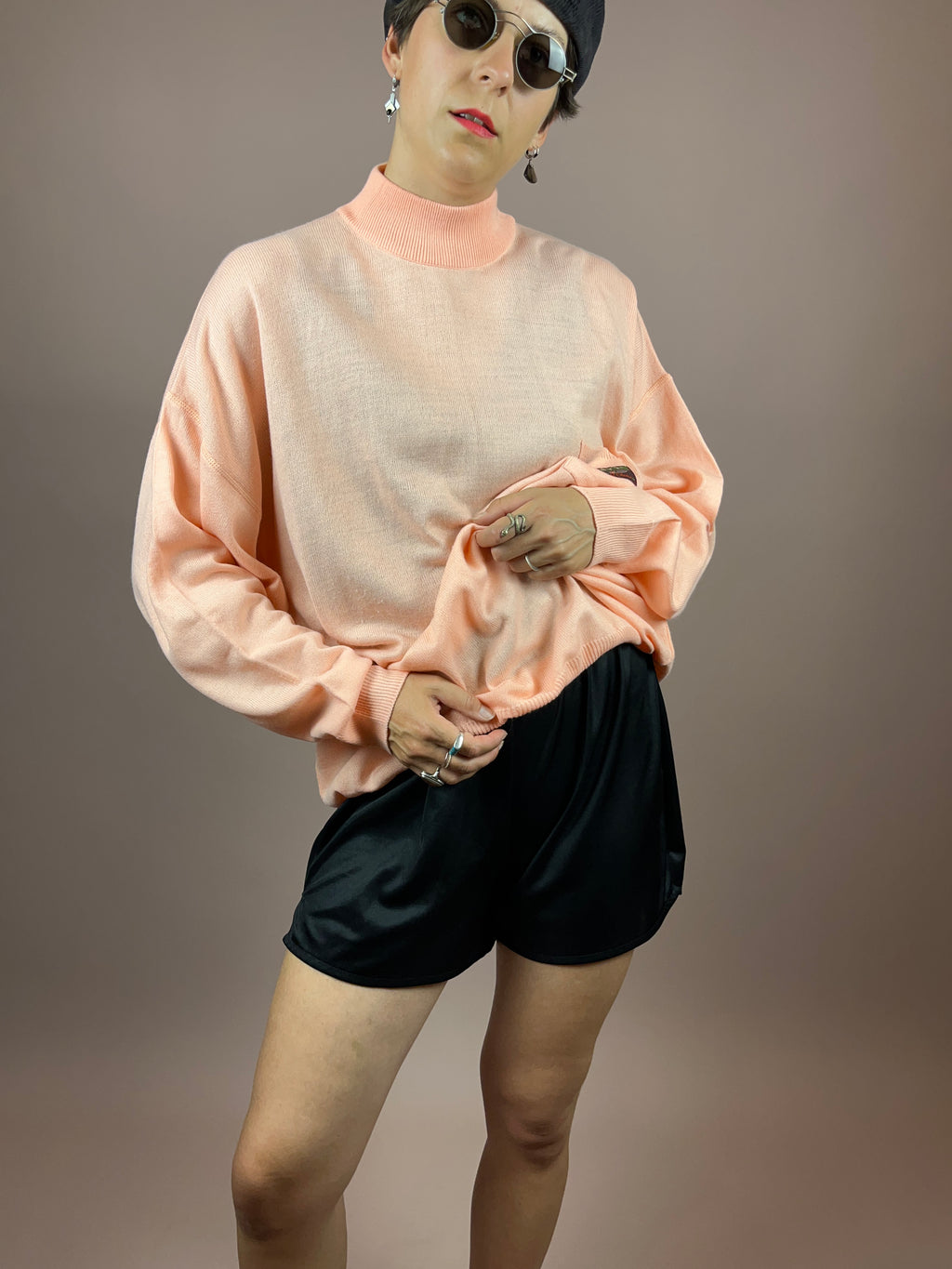 Pullover High Neck Salmon Gr. XL