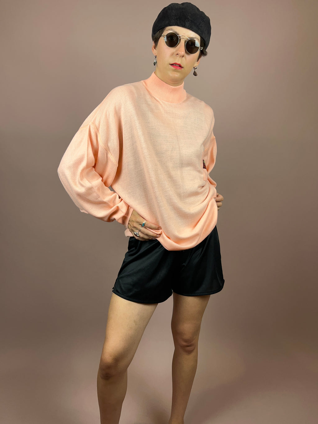 Pullover High Neck Salmon Gr. XL