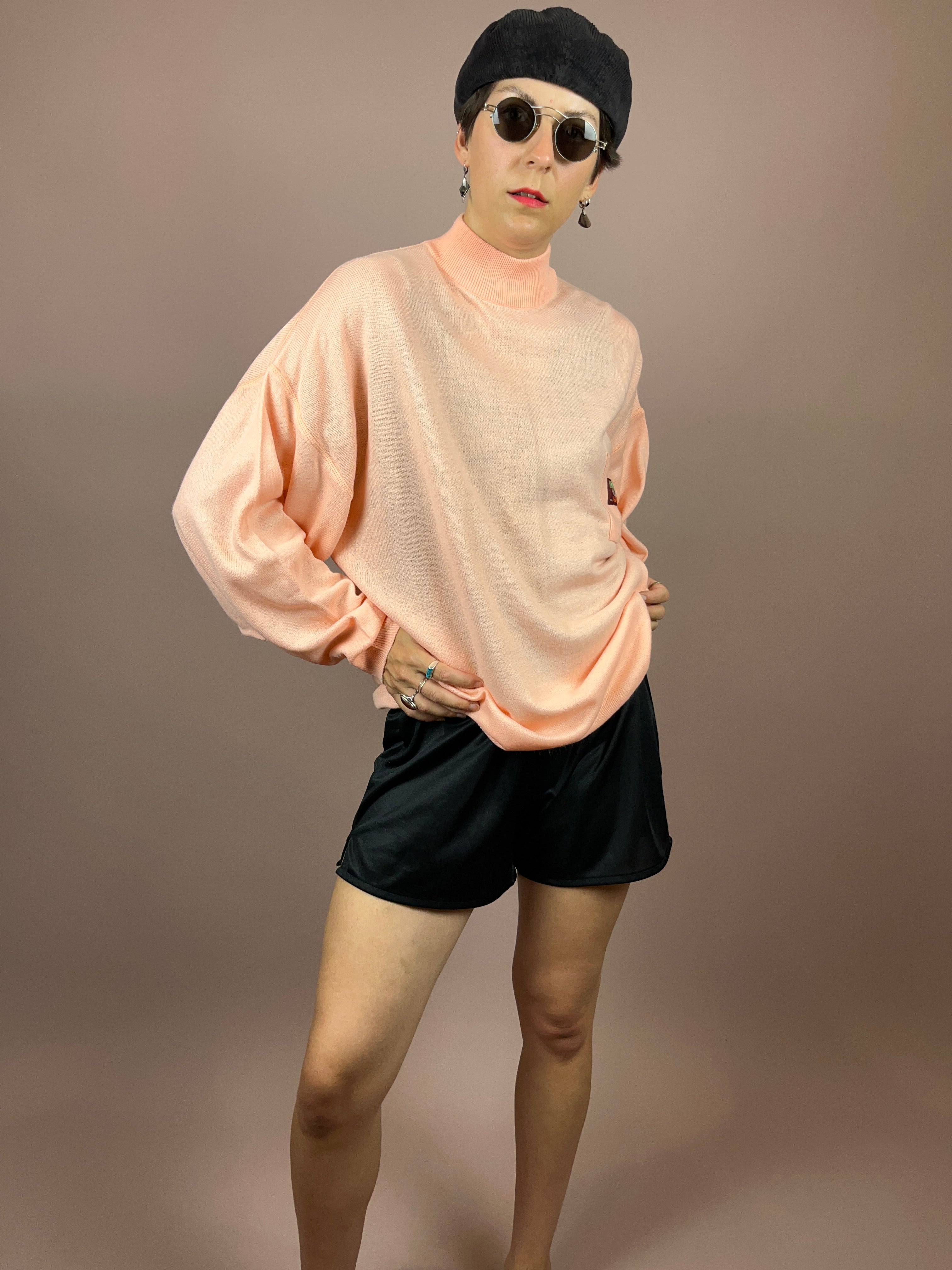 Pullover High Neck Salmon Gr. XL