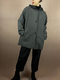 Coat Short Grey Black Hood Gr. 44