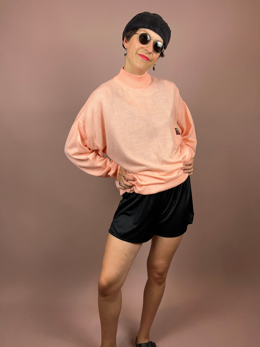 Pullover High Neck Salmon Gr. XL