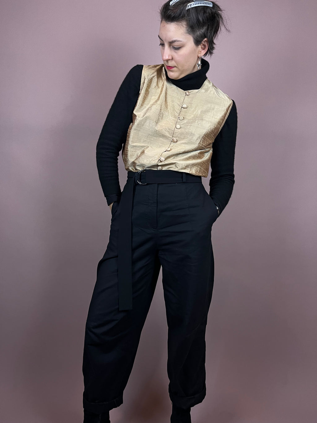 Vest Silk Gold Gr. 36