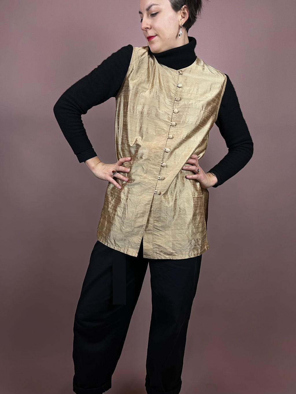 Vest Silk Gold Gr. 36