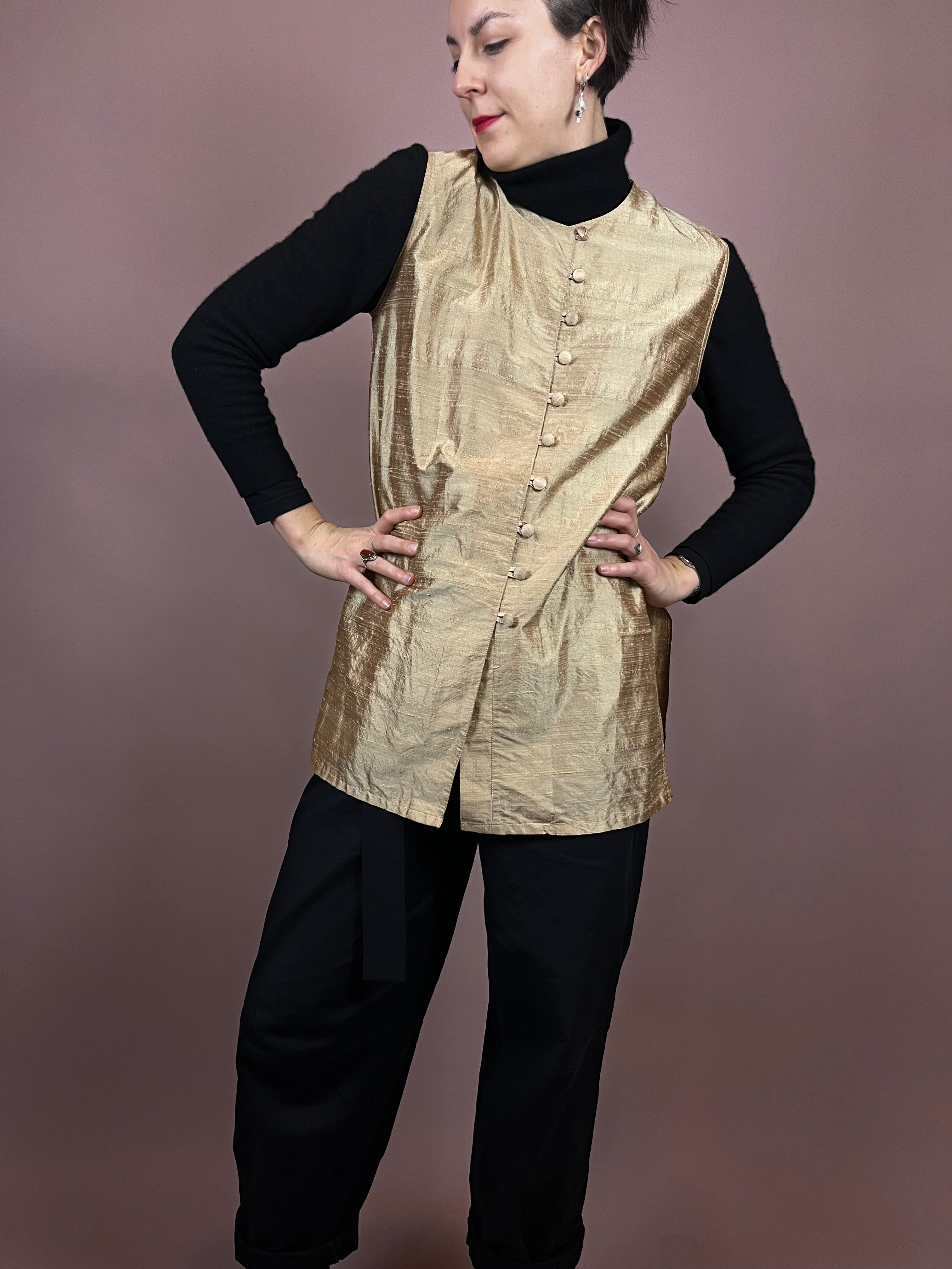 Vest Silk Gold Gr. 36