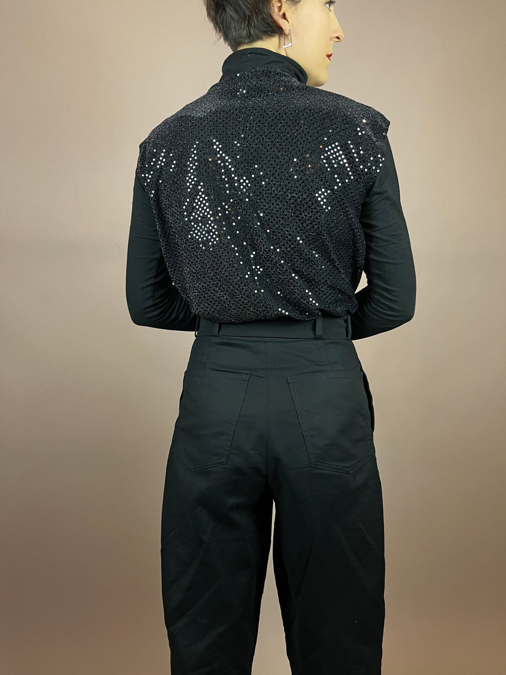 Top Black Glitter Gr 36/38