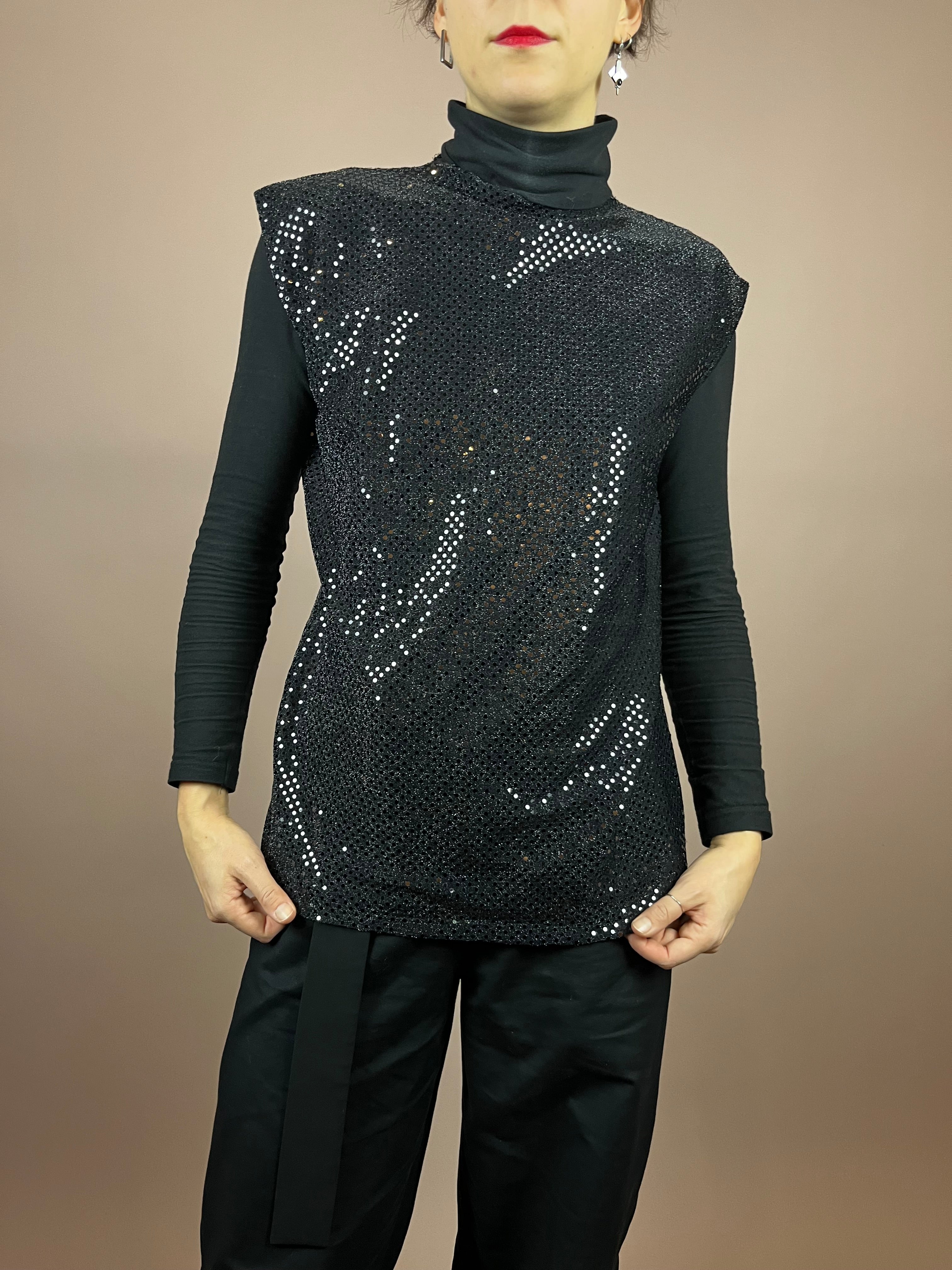 Top Black Glitter Gr 36/38