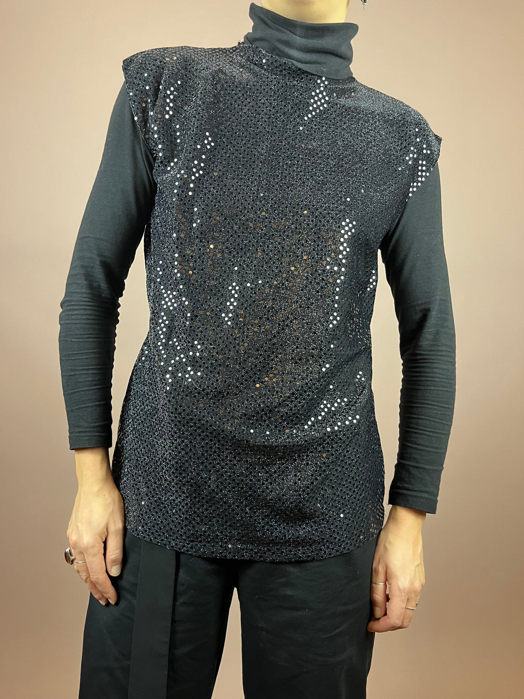 Top Black Glitter Gr 36/38