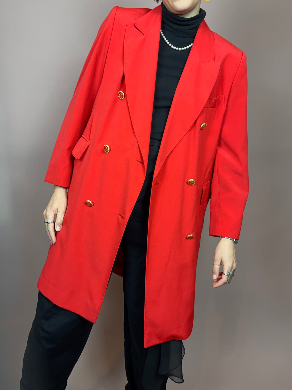 Blazer Gehrock Rot Gold Gr. 40