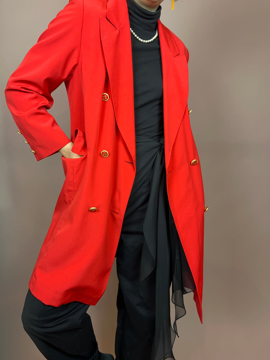 Blazer Gehrock Rot Gold Gr. 40